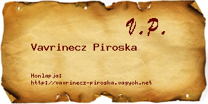 Vavrinecz Piroska névjegykártya