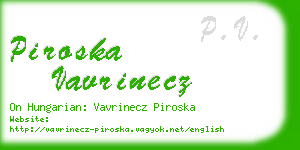 piroska vavrinecz business card